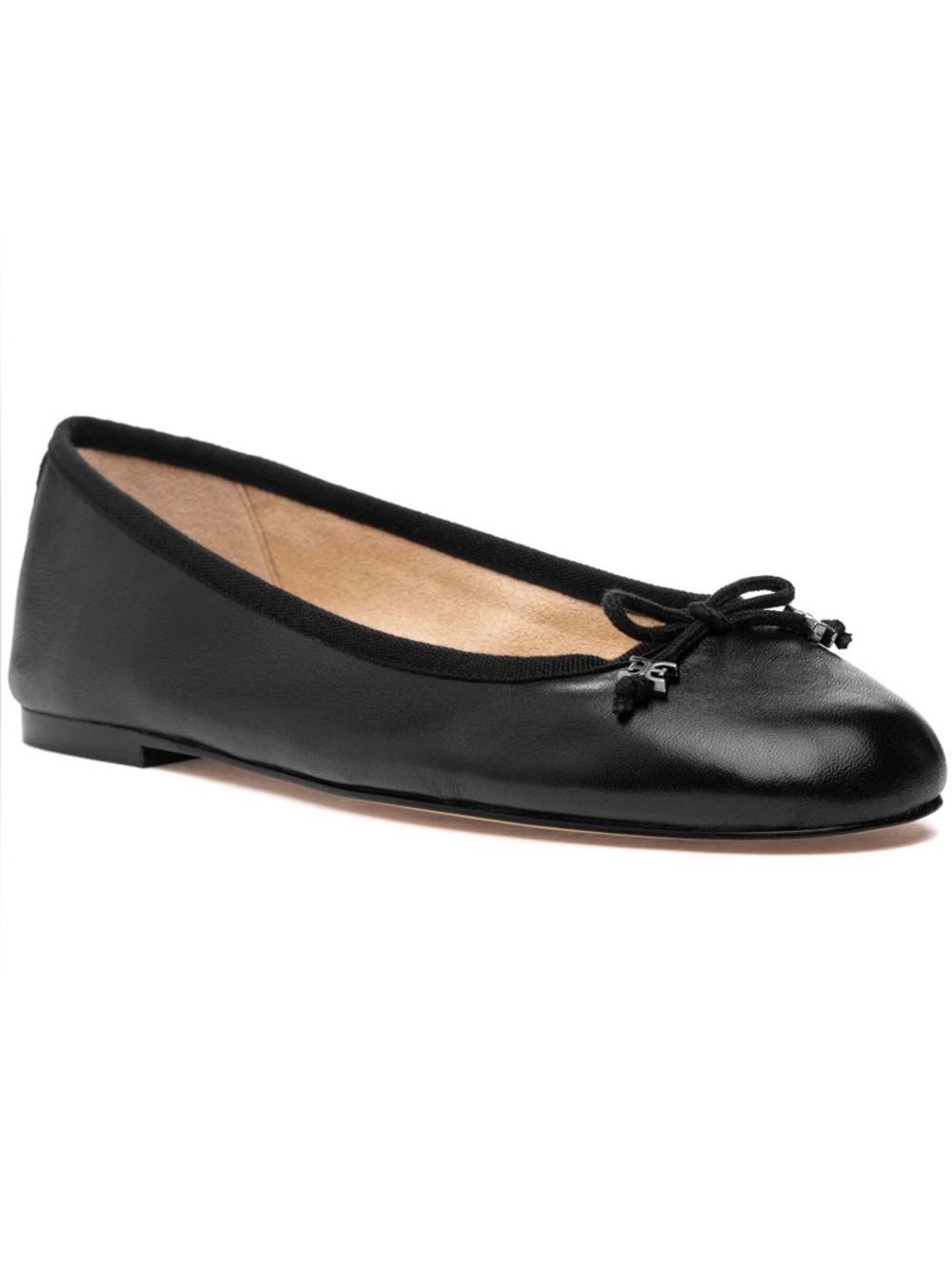 Sam Edelman Black Leather Bow Ballet Flats